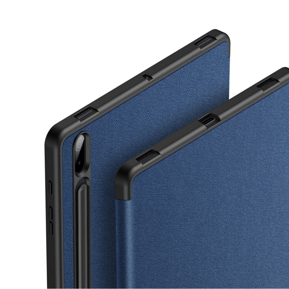 Samsung Galaxy Tab S8  Plus / Tab S7 FE 5G / Tab S7  Plus Tasche Smart Cover Hülle Stoff Design mit S-Pen Halterung - Dunkelblau