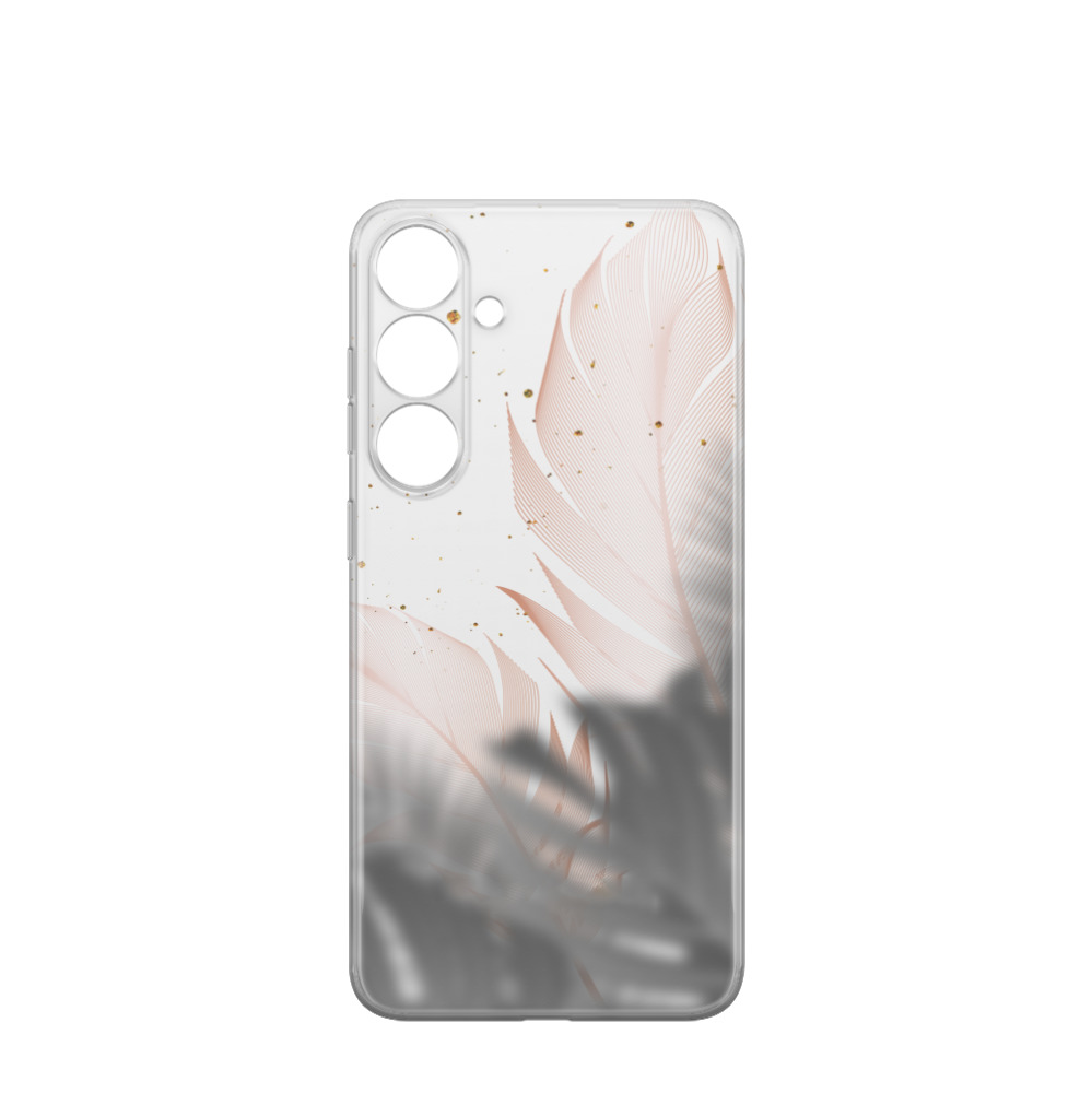Samsung Galaxy S24 Plus Gummi Hülle Feder Design - Weiss