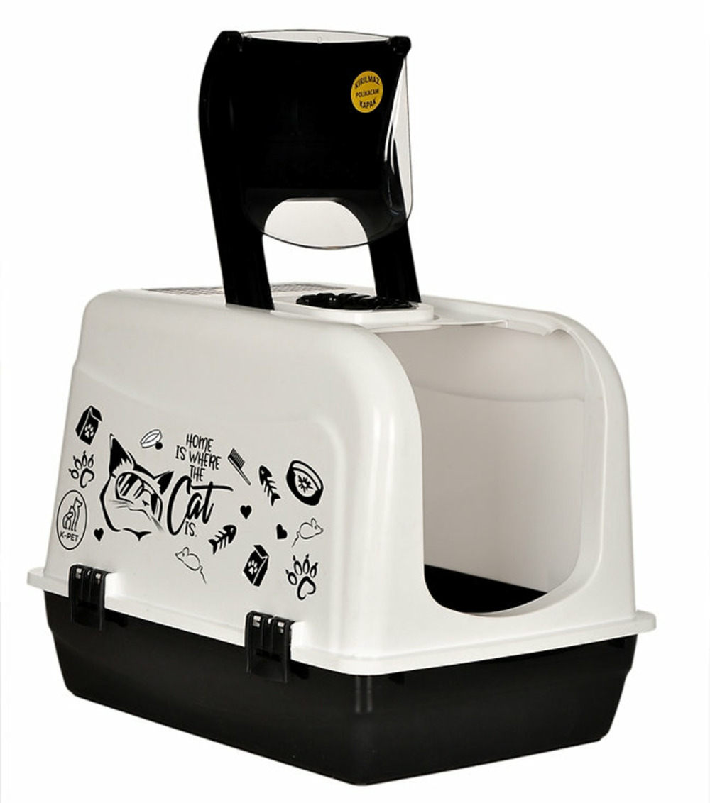Feliformia Bac à Litière avec Couvercle İncassable pour Chat XXL 39x53x41 cm