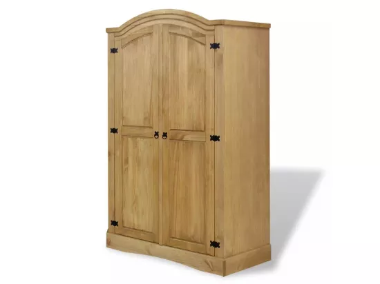 Armoire 2 portes pin massif naturel Mexica