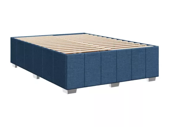 Sommier à lattes de lit avec matelas Bleu 160x200 cm Tissu