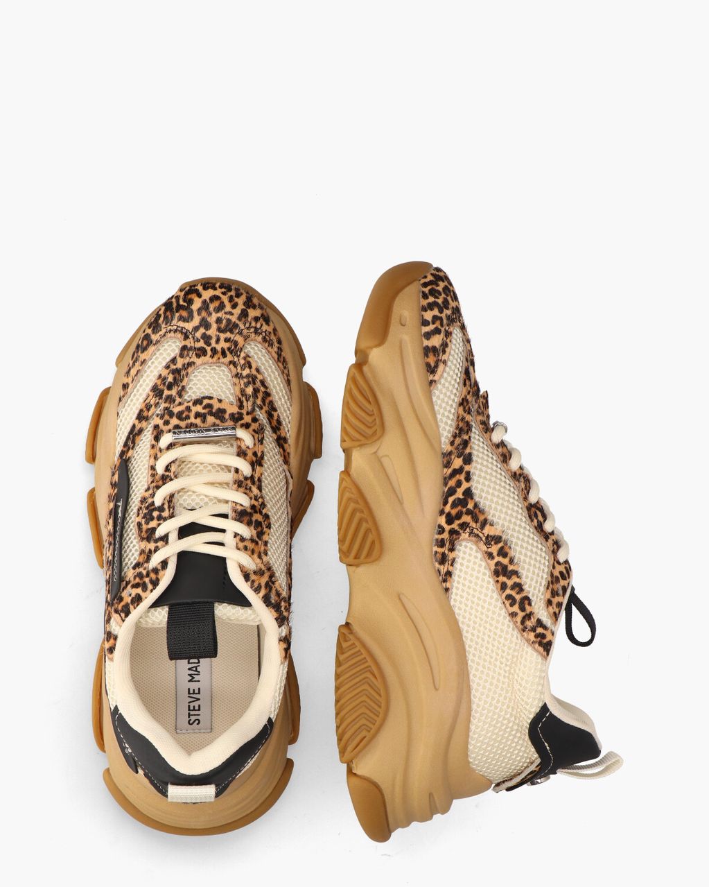 Steve Madden Possession-E Off-White/Bruin/Zwart Damessneakers