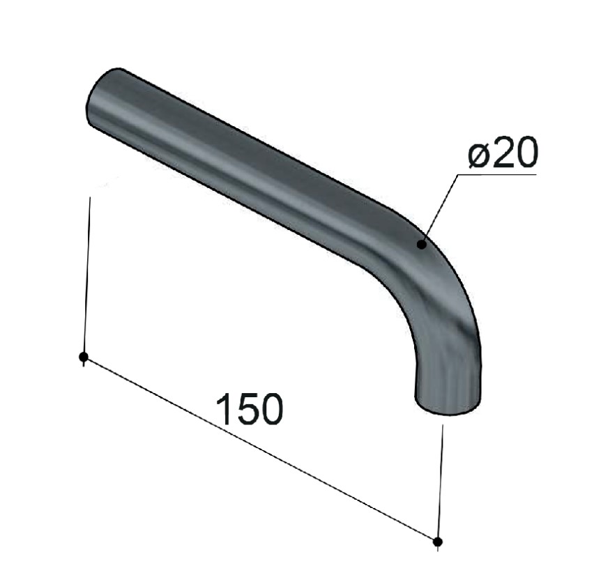 Hotbath Archie uitloop 15cm RVS