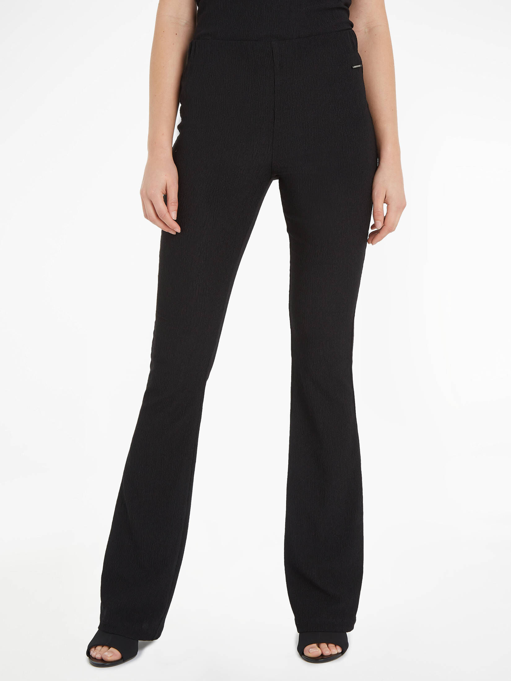 CALVIN KLEIN| Damen Jerseyhose CRINKLED JERSEY FLARED  PANT