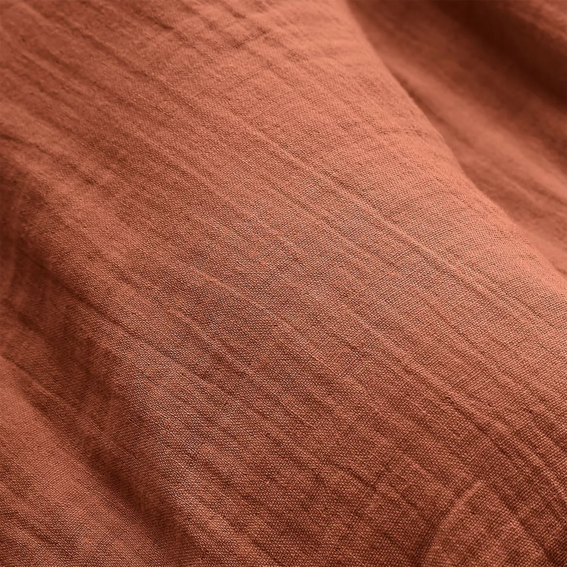 Coussin carré gaze de coton (60 x 60 cm) Gaïa Terracotta