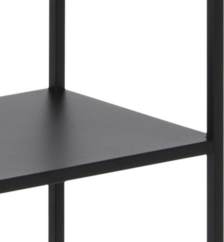 Lisomme - Roy - Open Kast - Zwart - Metaal - Industriële Wandkast - 5 Vakken - 69,5 x 30 x 185 cm