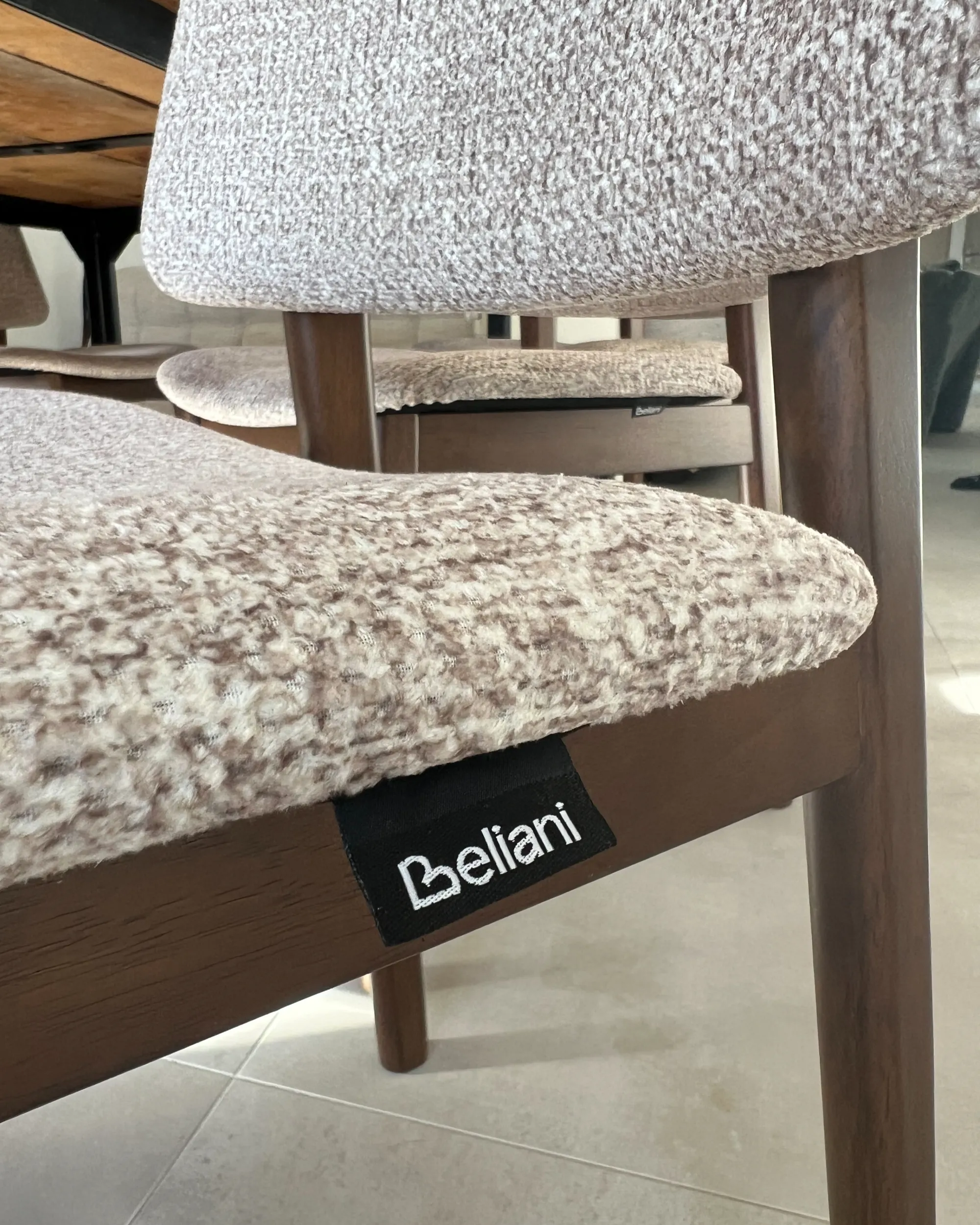 Set van 2 eetkamerstoelen BLANE Bouclé Donkerbruin/taupe