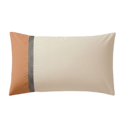 Linge de lit percale bicolore finition galon