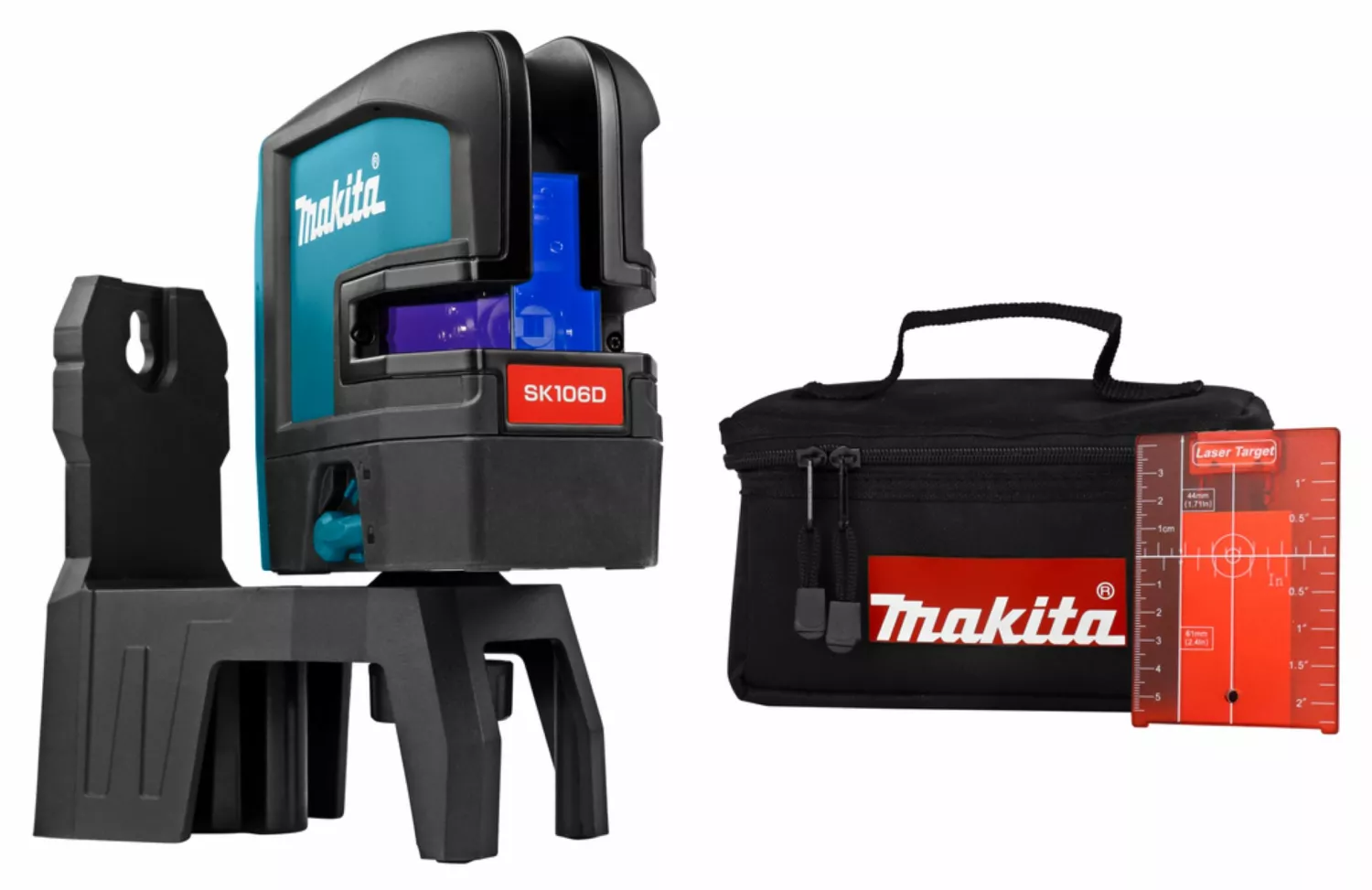 Makita SK106DZ 10.8V Li-Ion accu Kruislijnlaser body in tas - 2 lijnen - 25m - rood