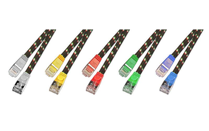 Slimpatchkabel RJ-45 - RJ-45, Cat 6, STP, 0.5 m, GrauRobustes, geschirmtes Twisted-Pair-Kabel (STP) mit Klinkenschutz