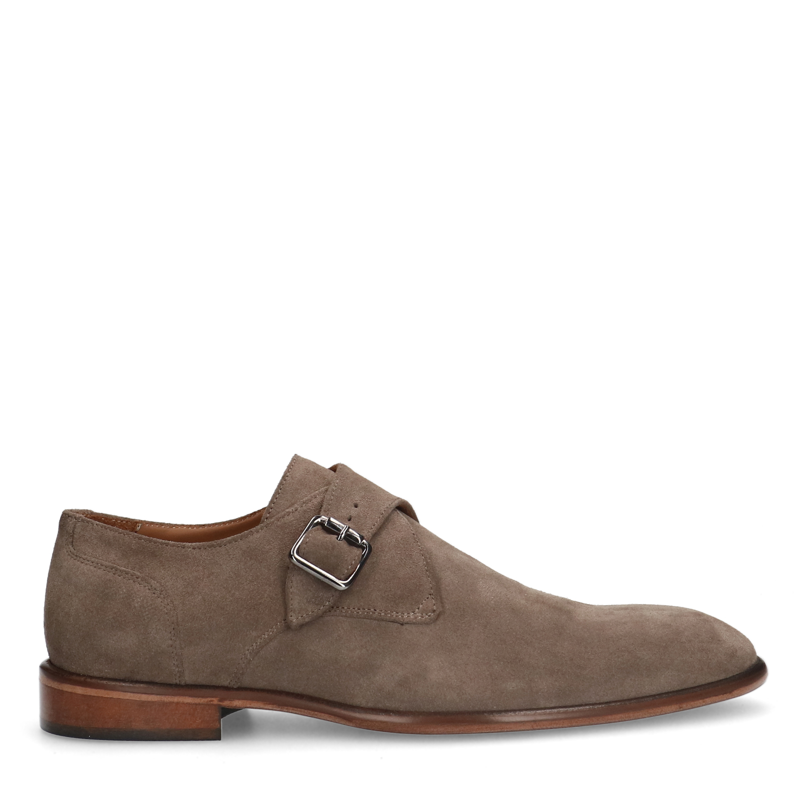 Taupe suède gespschoenen