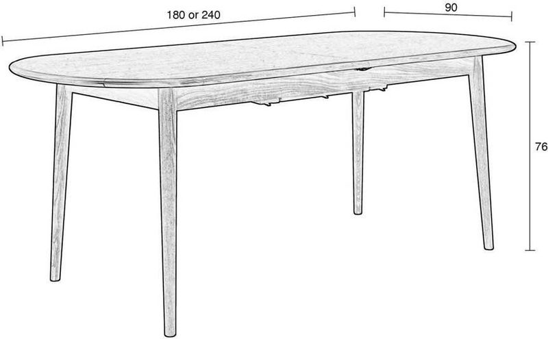 Zuiver Twist Uitschuifbare Eettafel 180/240x90 cm Eikenhout - Beige
