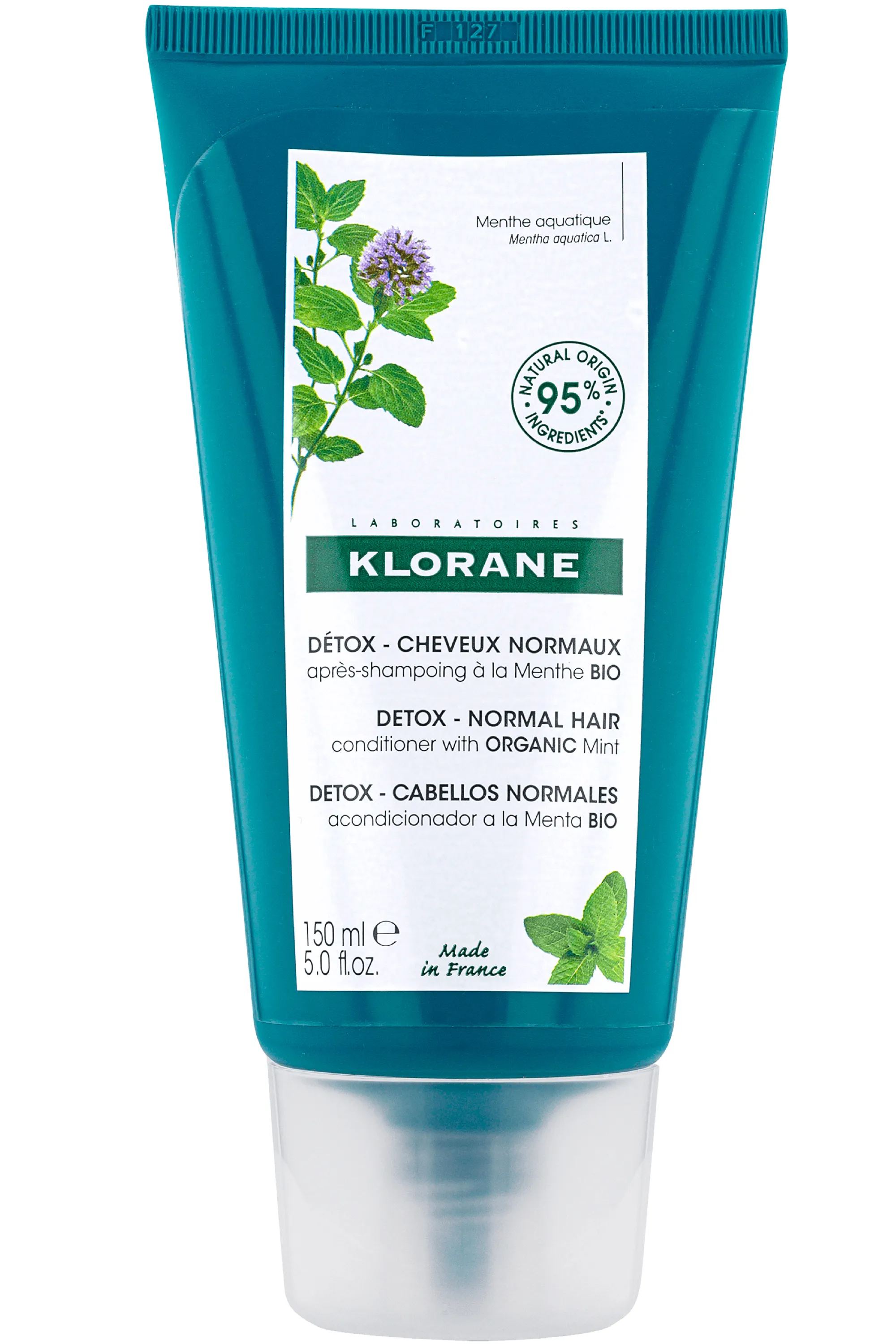 Klorane Après-shampoing détox à la Menthe aquatique bio pour cheveux normaux-150 ml