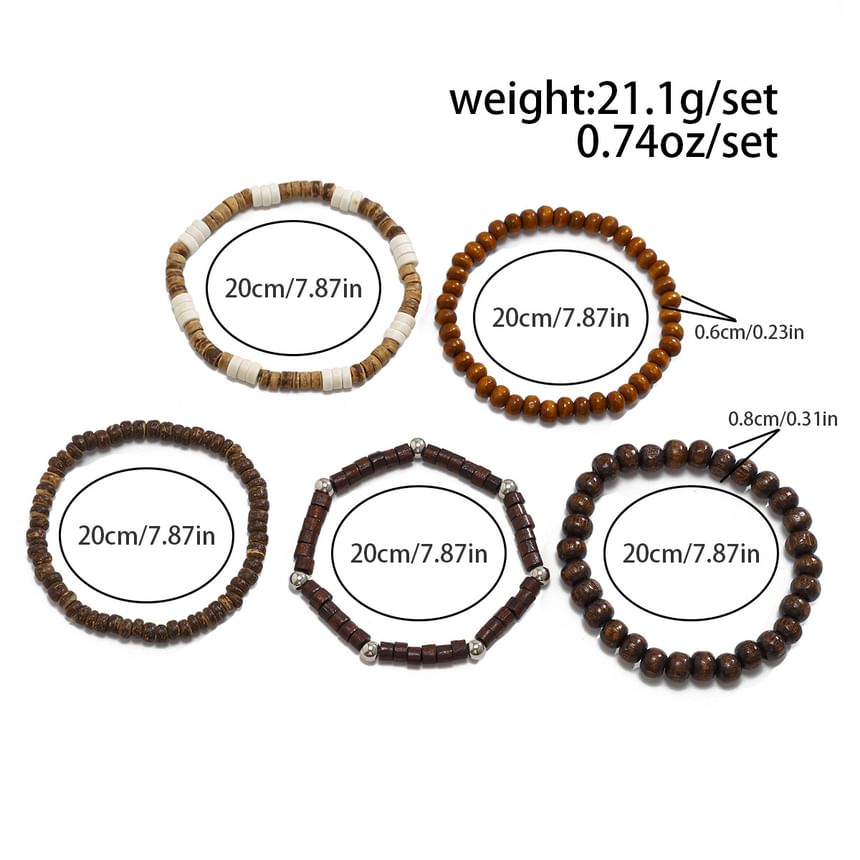 Gretlyn - Gelaagde houten kralenarmband