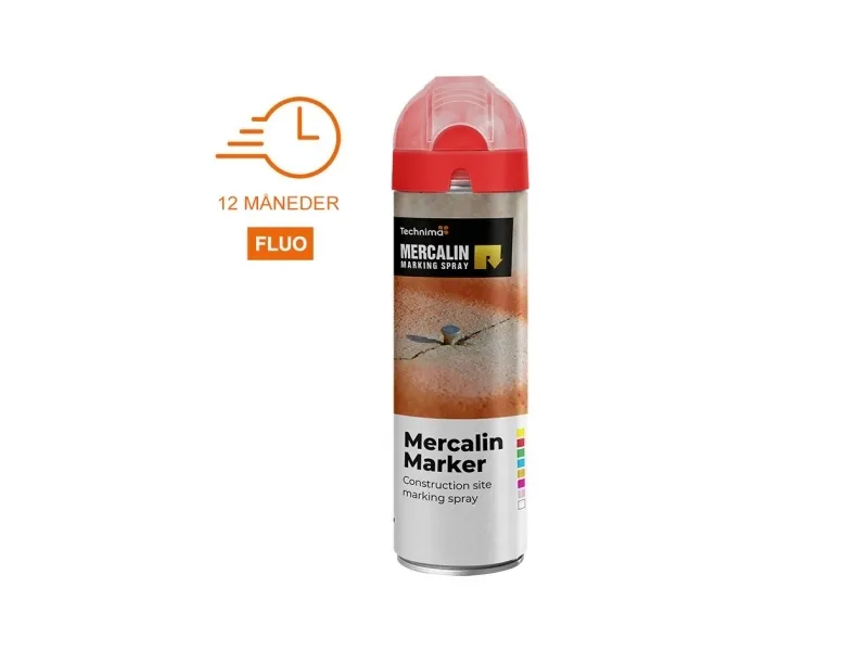 Mercalin Marker fluo 500 ml rød