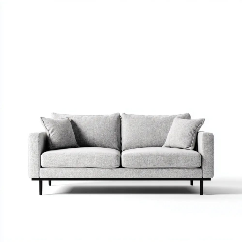 2-Sitzer-Sofa Stoffpolsterung 150x85x90 cm – Hellgrau – Modernes Desig