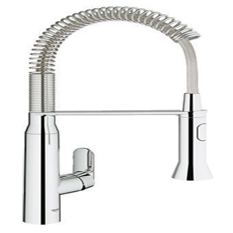 Grohe K7 keukenkraan medium m. professionele handdouche autom. omschakeling douchestraal naar mousseur steel