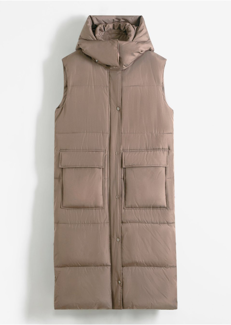 Veste sans manches matelassée en polyester recyclé avec capuche amovible