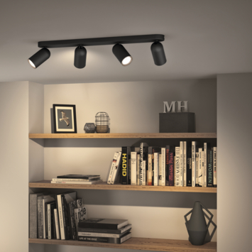 Philips Opbouwspot MyLiving Pongee LED Zwart 4 x 5,5W