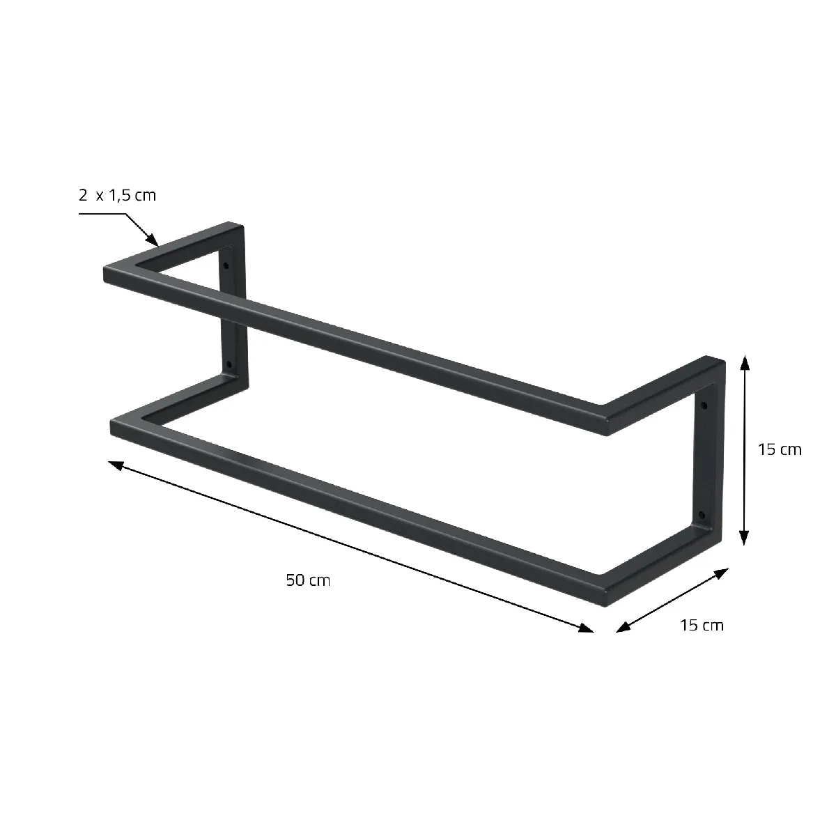 ML-Design Porte-serviettes mural 15x15x50 cm - Anthracite