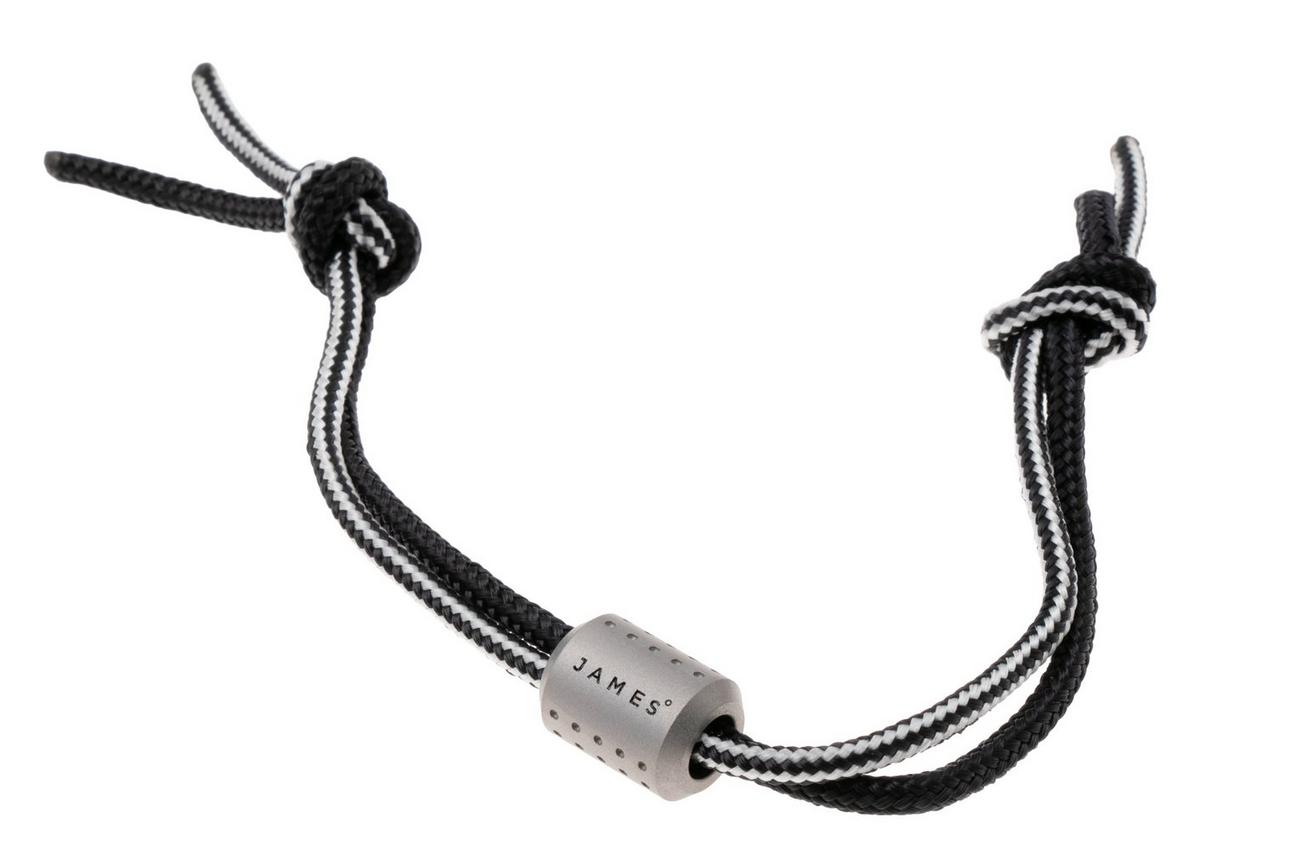 The James Brand The Alder ES215969-10 Grey Titanium, Black/BW, paracord lanyard met bead