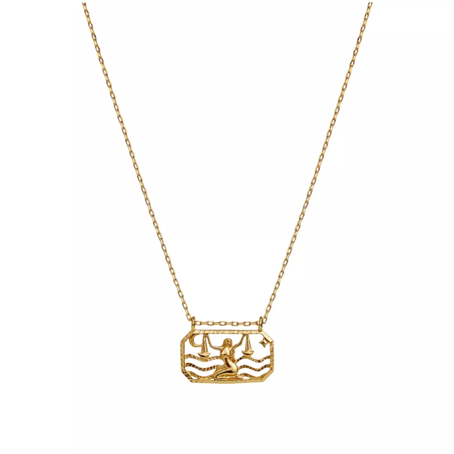 Maanesten Zodiac Libra Halskæde 18 kt. Forgyldt Sølv 2577a