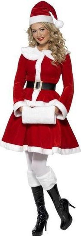 Kerstvrouw - Jurkje - Rood - Verkleedkleding - 100% Polyester