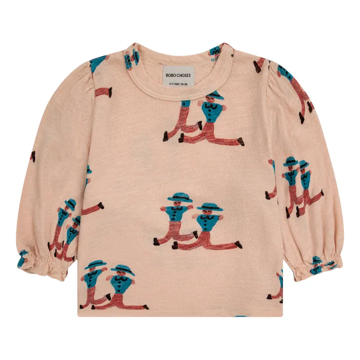 Bobo Choses T-Shirt Manches Ballon Coton Bio Personnages | Rose pâle