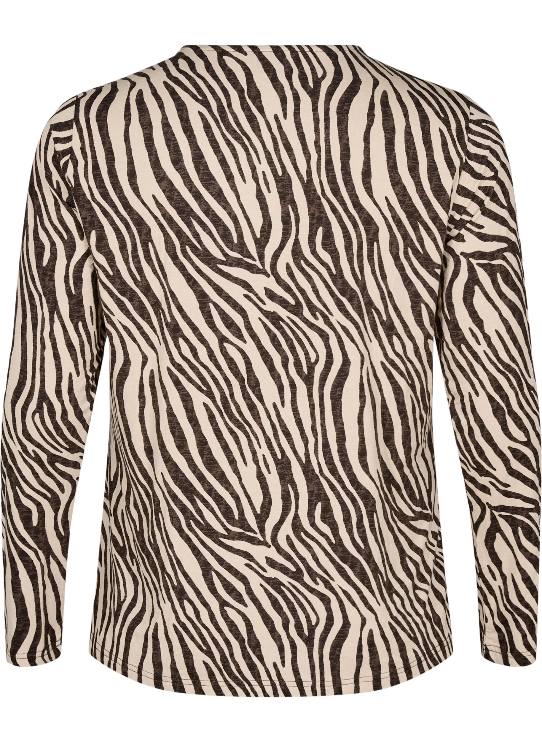 Langærmet bluse med zebraprint