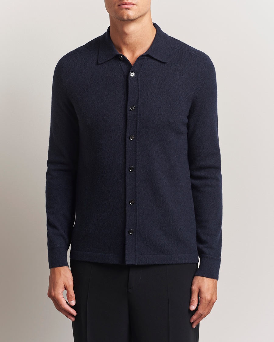 Brioni Cashmere Shirt Cardigan Navy