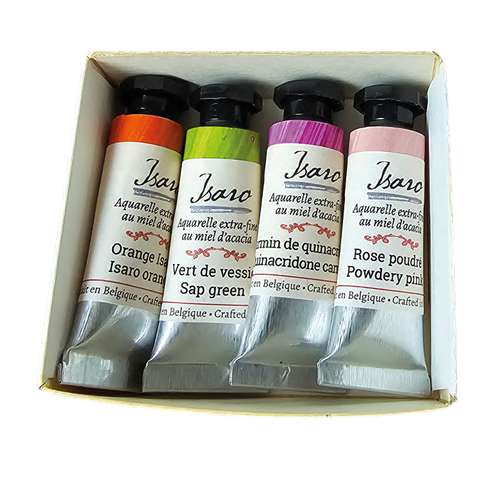 Isaro Extra-feine Aquarellfarben – Set 'Floral Note' mit 4 Tuben à 7 ml