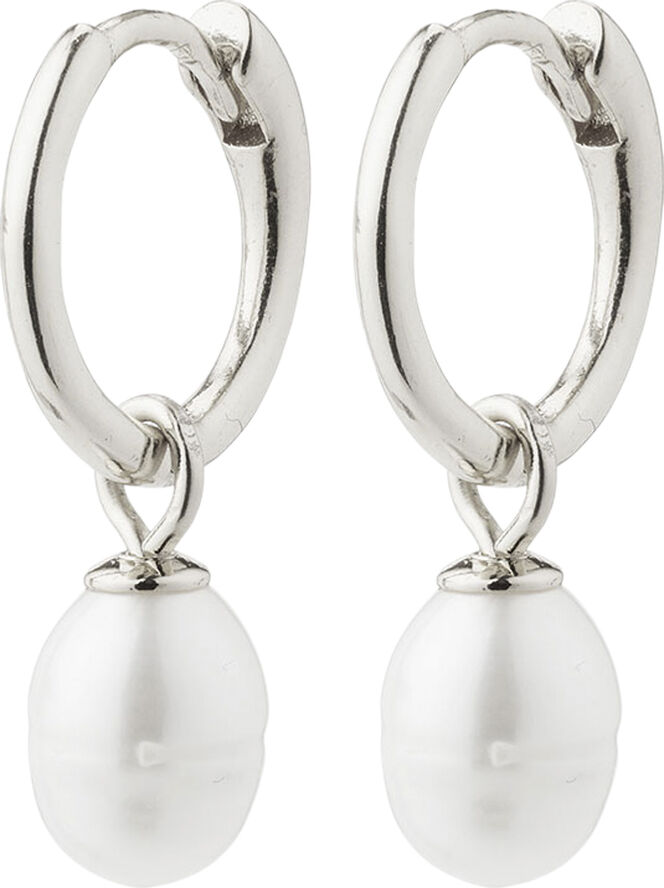 Pilgrim BERTHE recycled pearl hoop earrings silver-plated Sølv