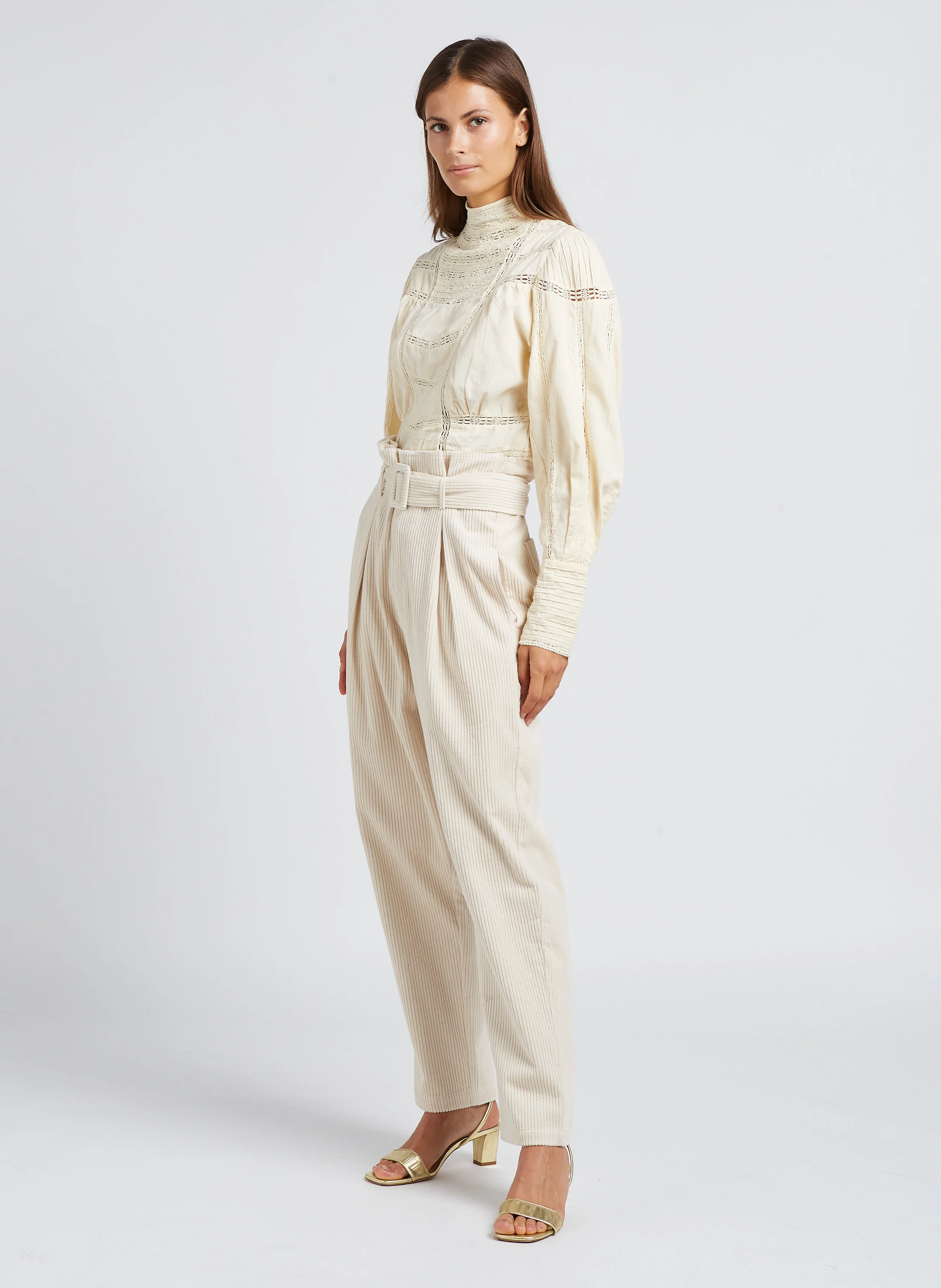 CLAYDE - Pantalon carotte en coton | Beige