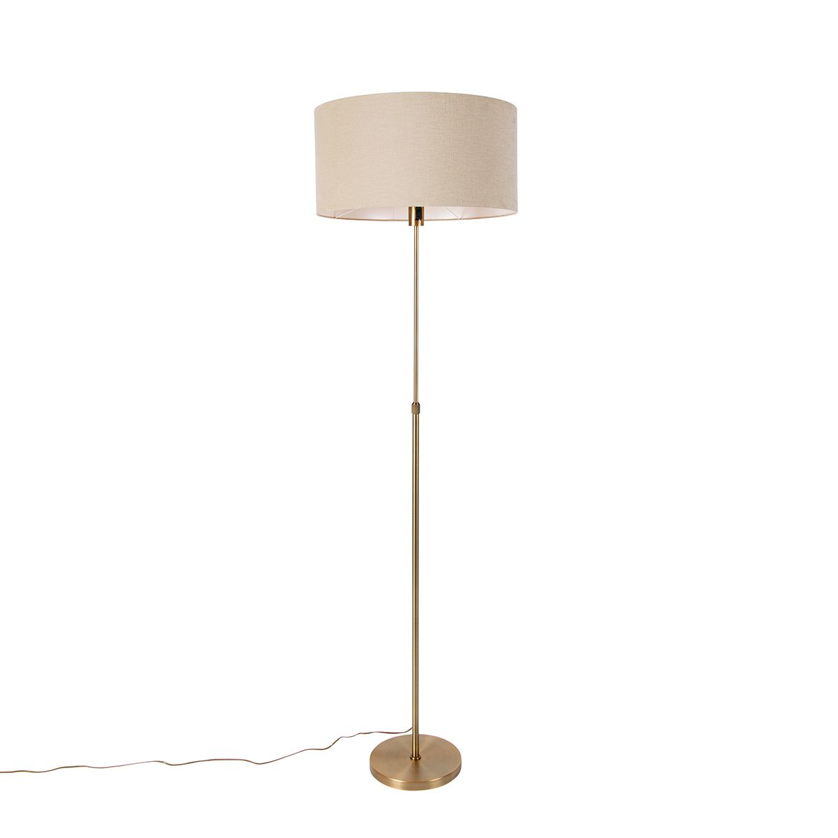 Vloerlamp verstelbaar brons met kap lichtbruin 50 cm - Parte