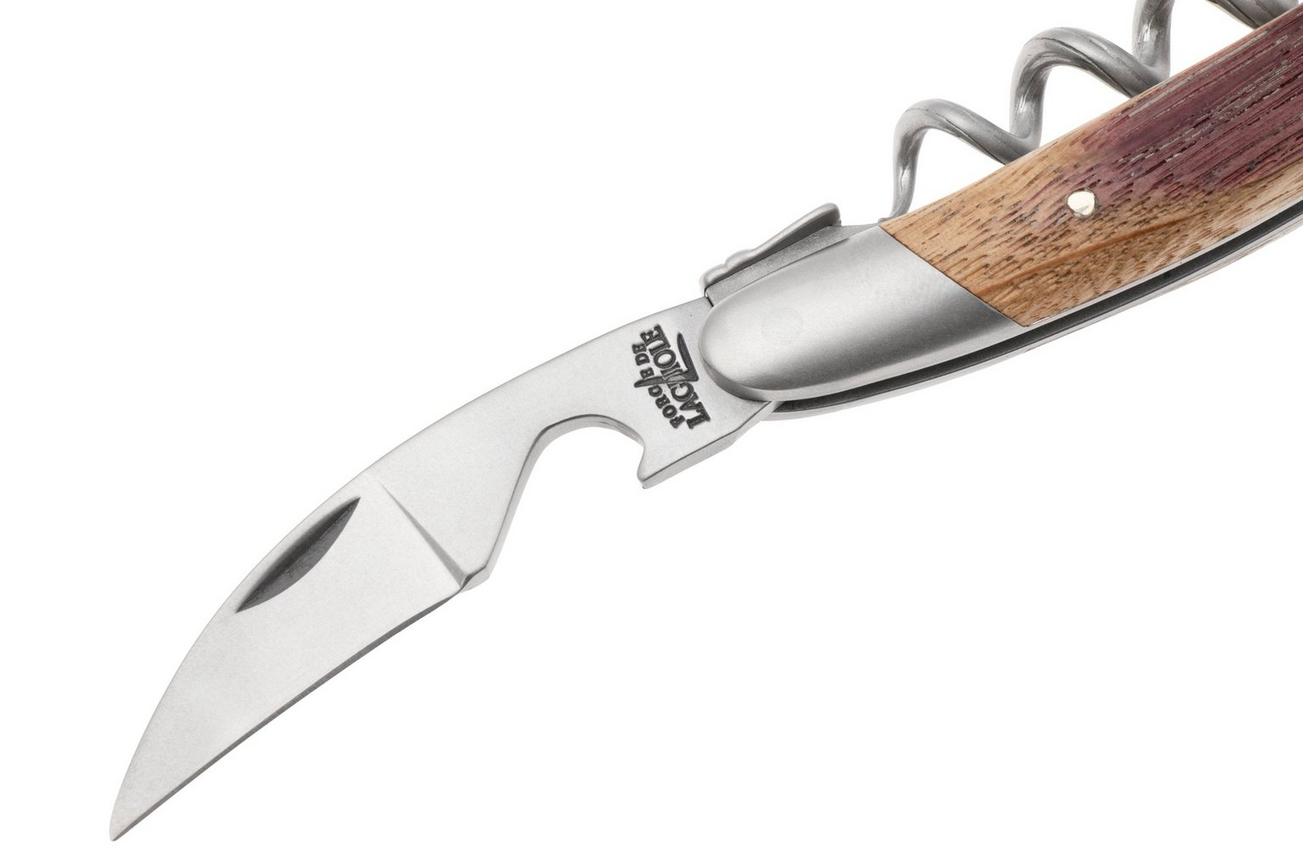 Forge de Laguiole 00004459, Matte Stainless Steel, Stamped Bee, Barrel Oak kelnersmes