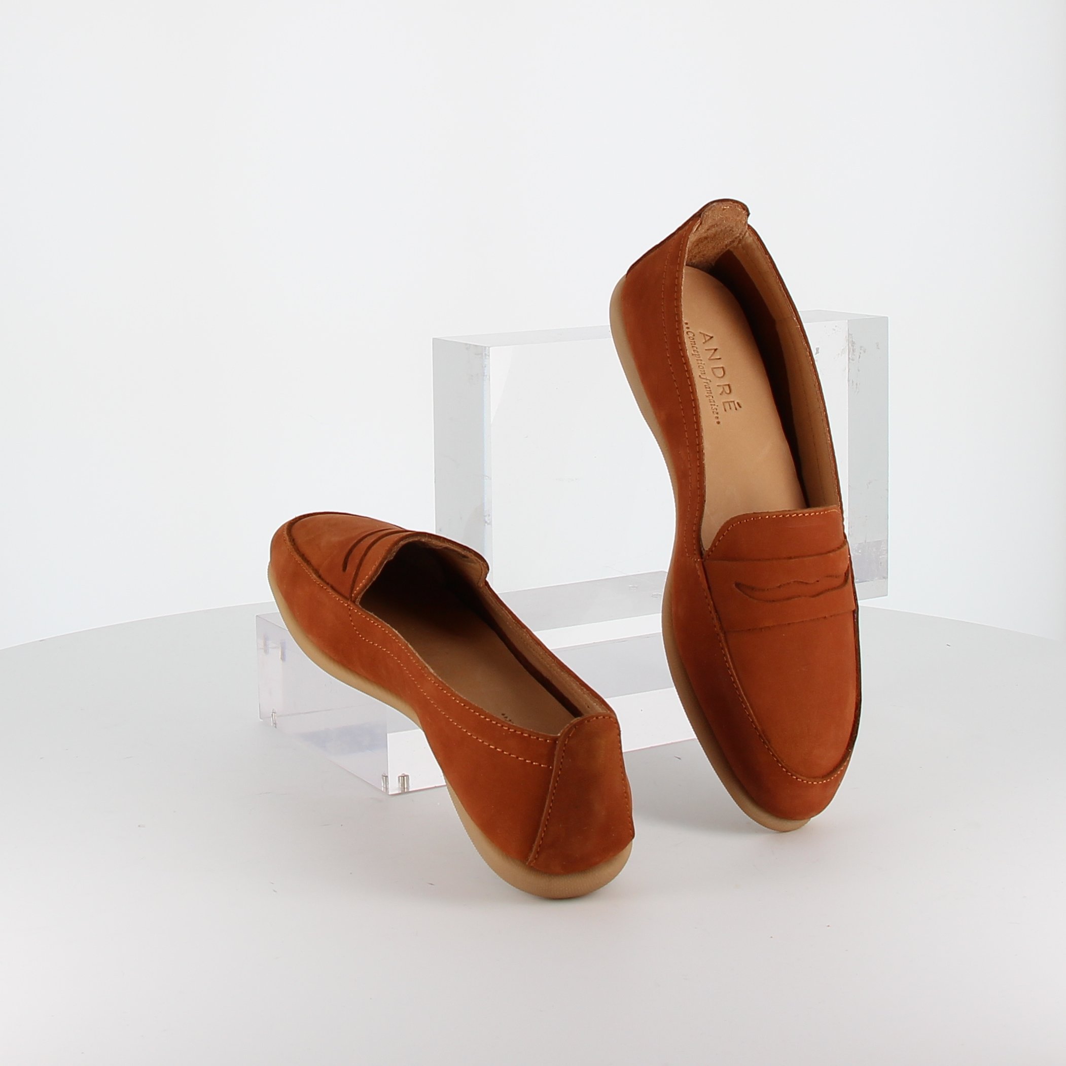 André - Mocassins LUCIOLE Cognac