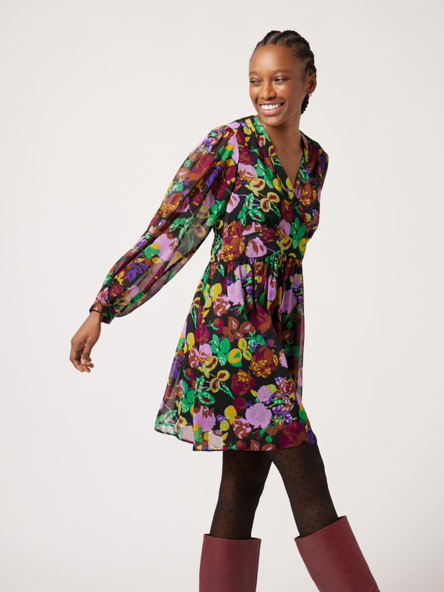 Robe courte imprimé floral