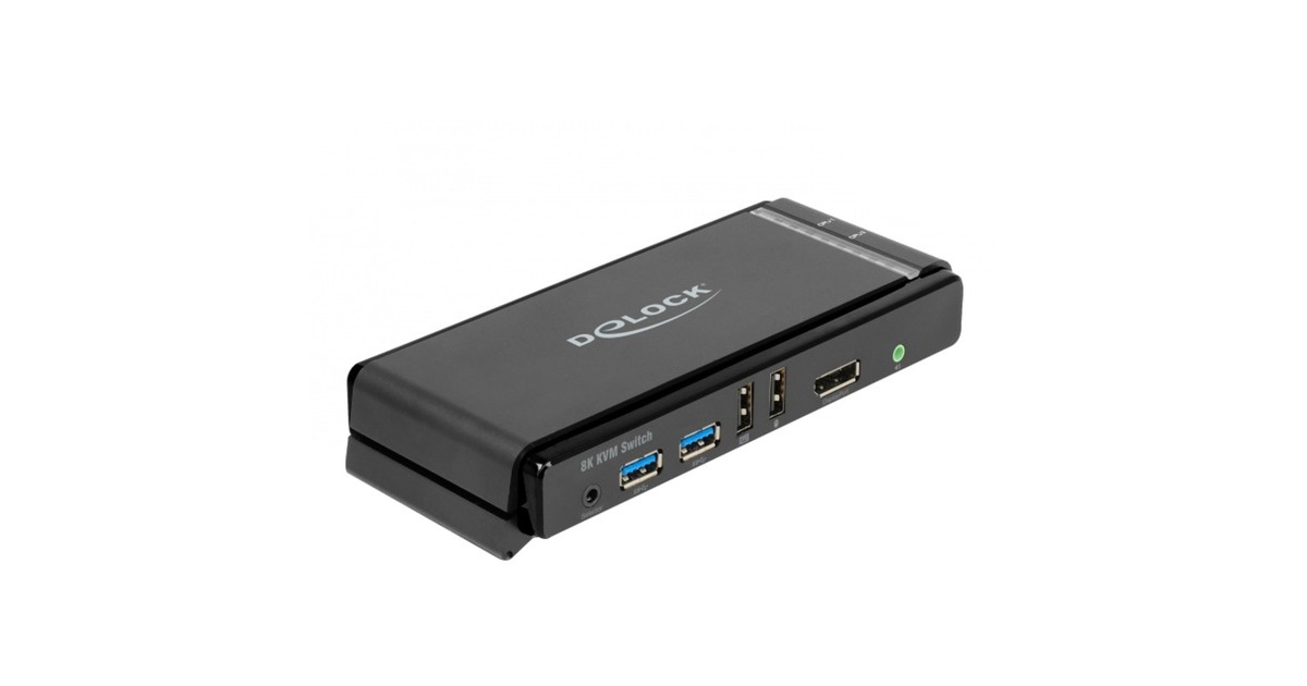 DeLOCKDisplayPort 1.4 KVM Switch, 8K 60Hz, USB 3.2 Gen 1, Audio kvm-switch  (Grijs/zwart)
