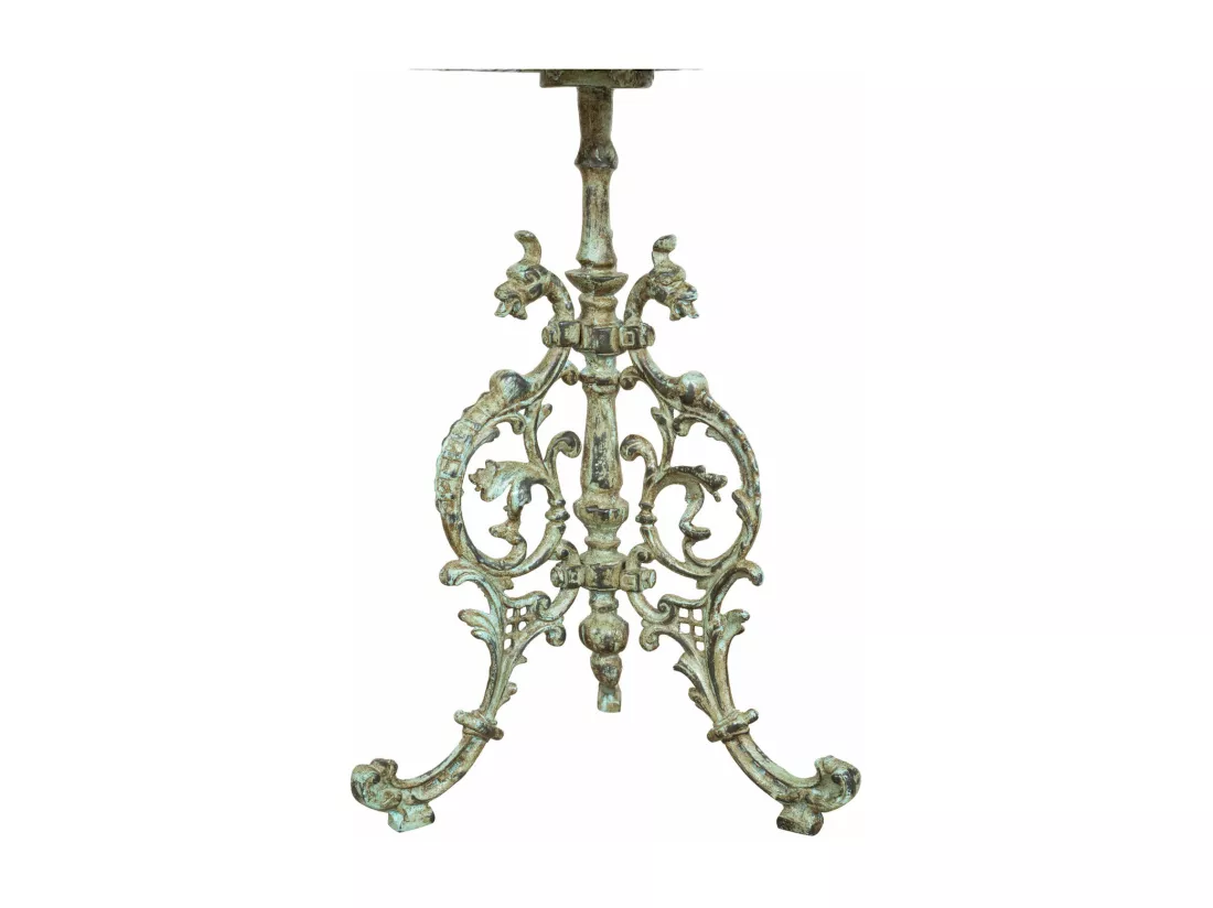 BISCOTTINI Support de Pot de Fleurs - Fonte avec Finition Argent Antique - Porte-Plante - Pot d'Intérieur et d'Extérieur - Jardinière - Jardin - 45x45x60cm