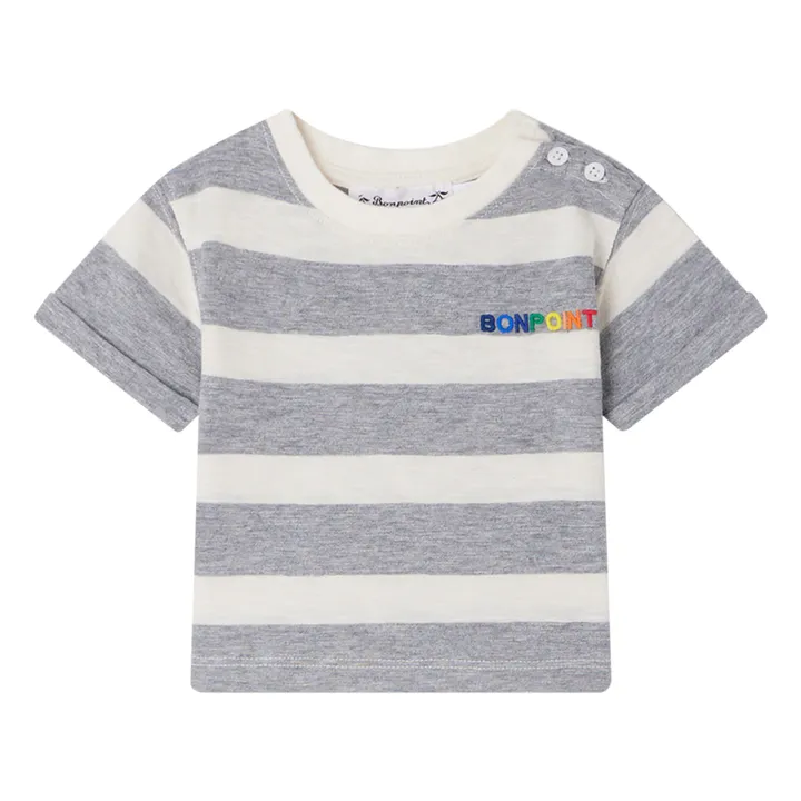 Bonpoint T-shirt Aiman Rayé | Gris chiné