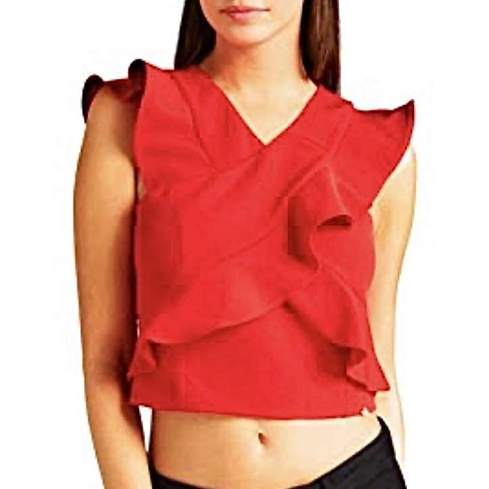 Guess Top Rouge Femme Guess Ruffle