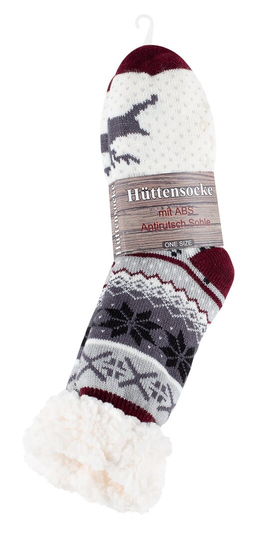 Yenita® Hüttensocken im Norwegerdesign mit ABS-Sohle