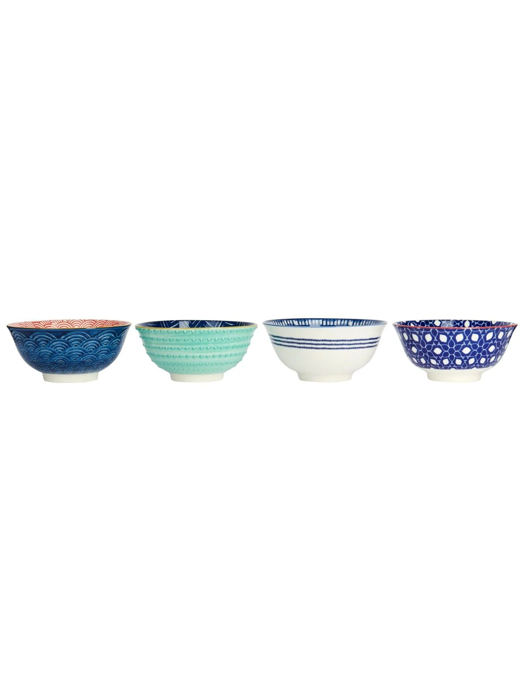 Kitchencraft Set of 4 Patterned Ceramic Cereal Bowls