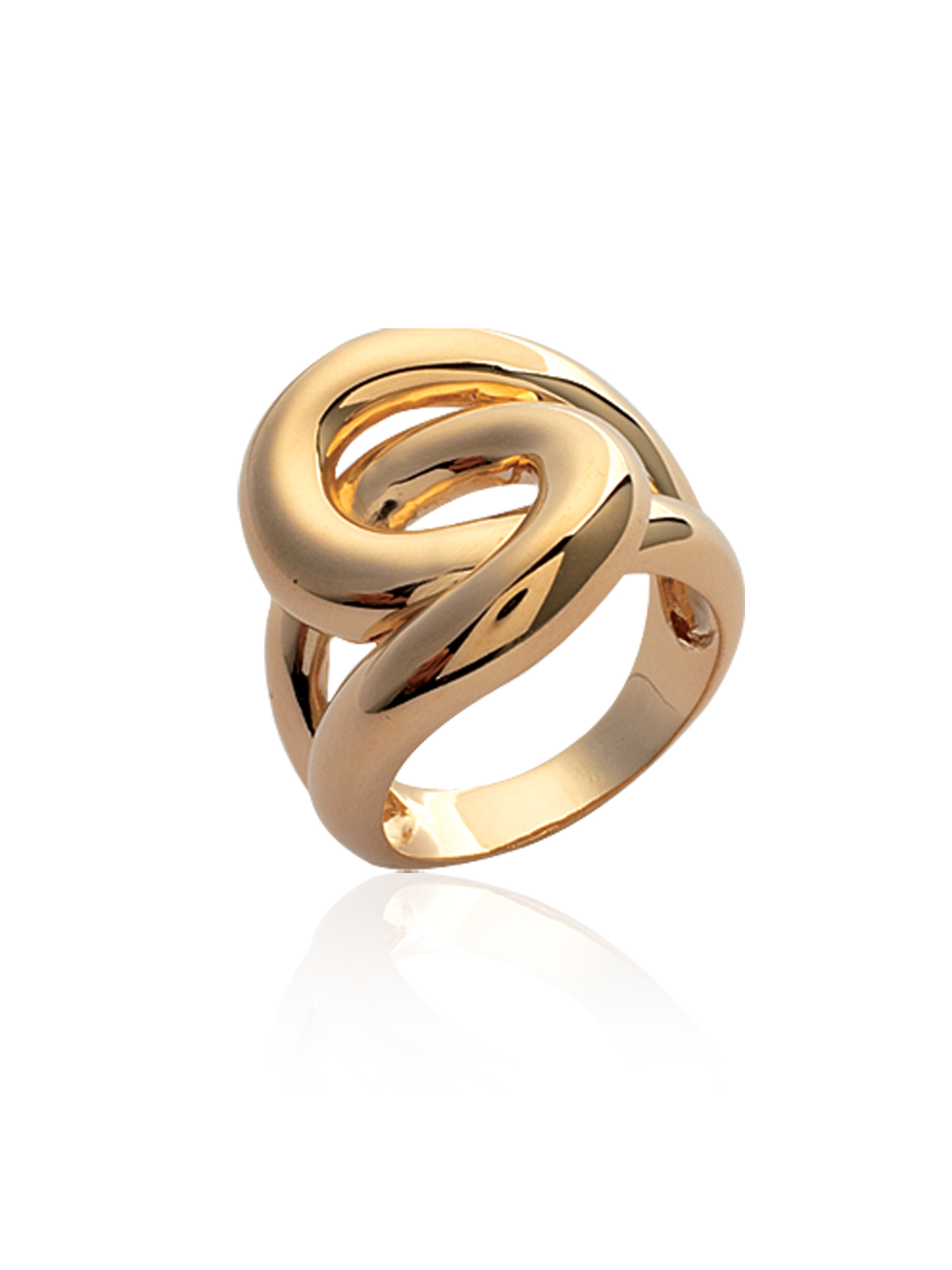 Bague boucles entrelacées