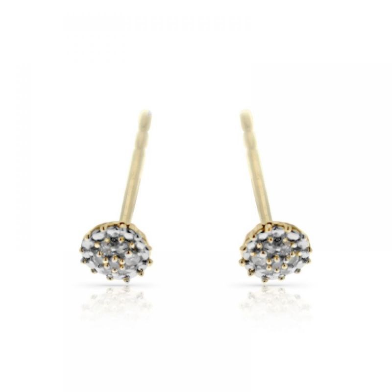 Boucles d'oreilles or jaune et diamants