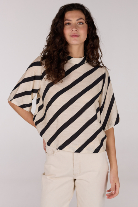 Juffrouw Jansen ecru dames blouse