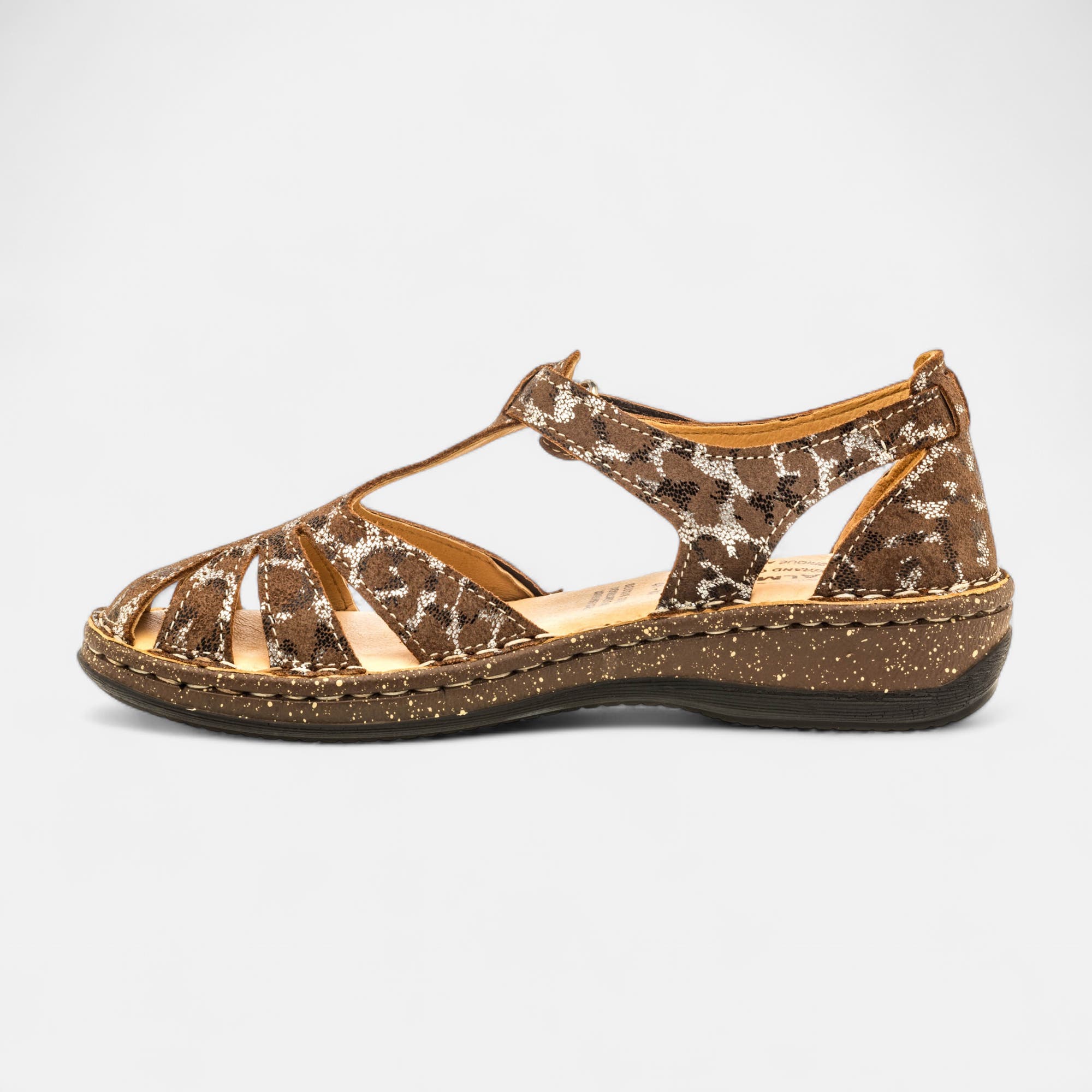 Nu-pieds confort Femme en cuir marron