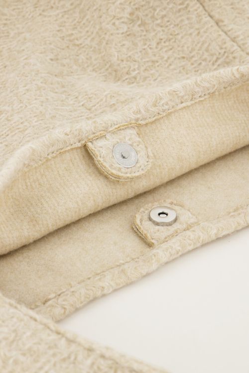 Beige boucle shopper