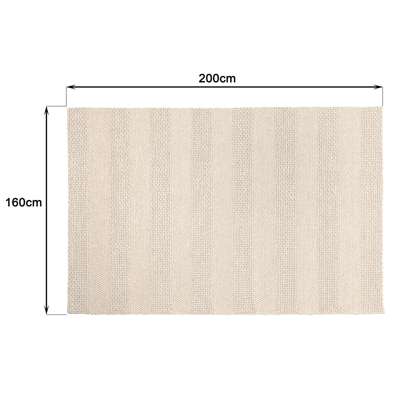 Macabane Tapis en Laine tissée Quentin beige - 230x160 cm