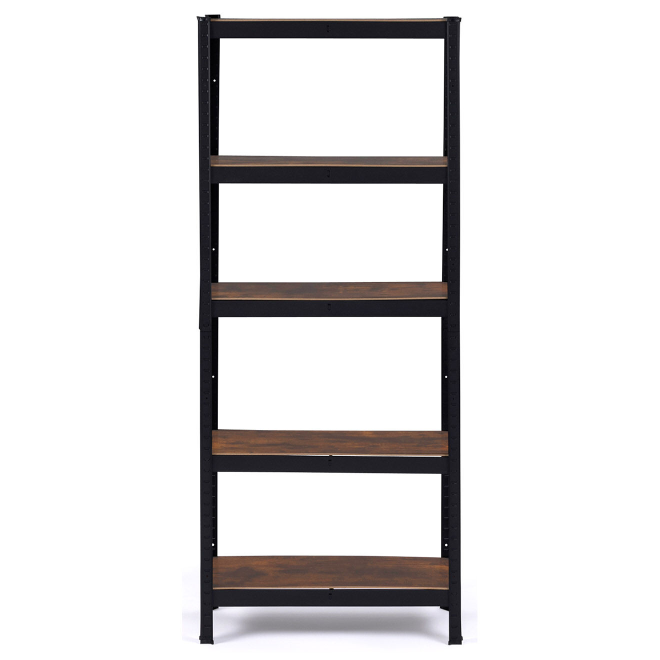 Aquila Etagère en acier 5 niveaux spéciale charges lourdes bois aspect vieilli/noir - 75x30x180 cm